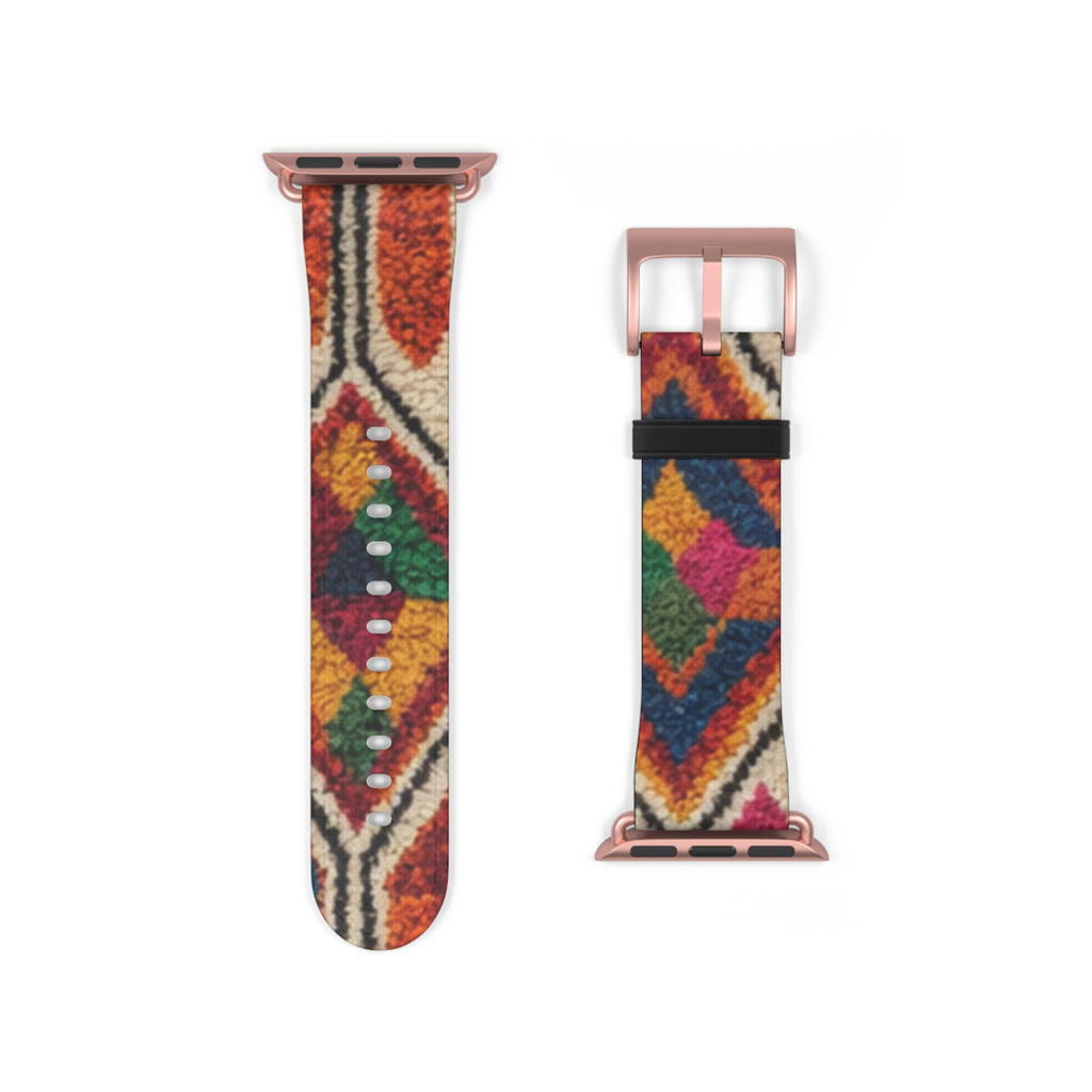 Boho Kilim Pattern Watch Band | Colorful Moroccan Berber Strap