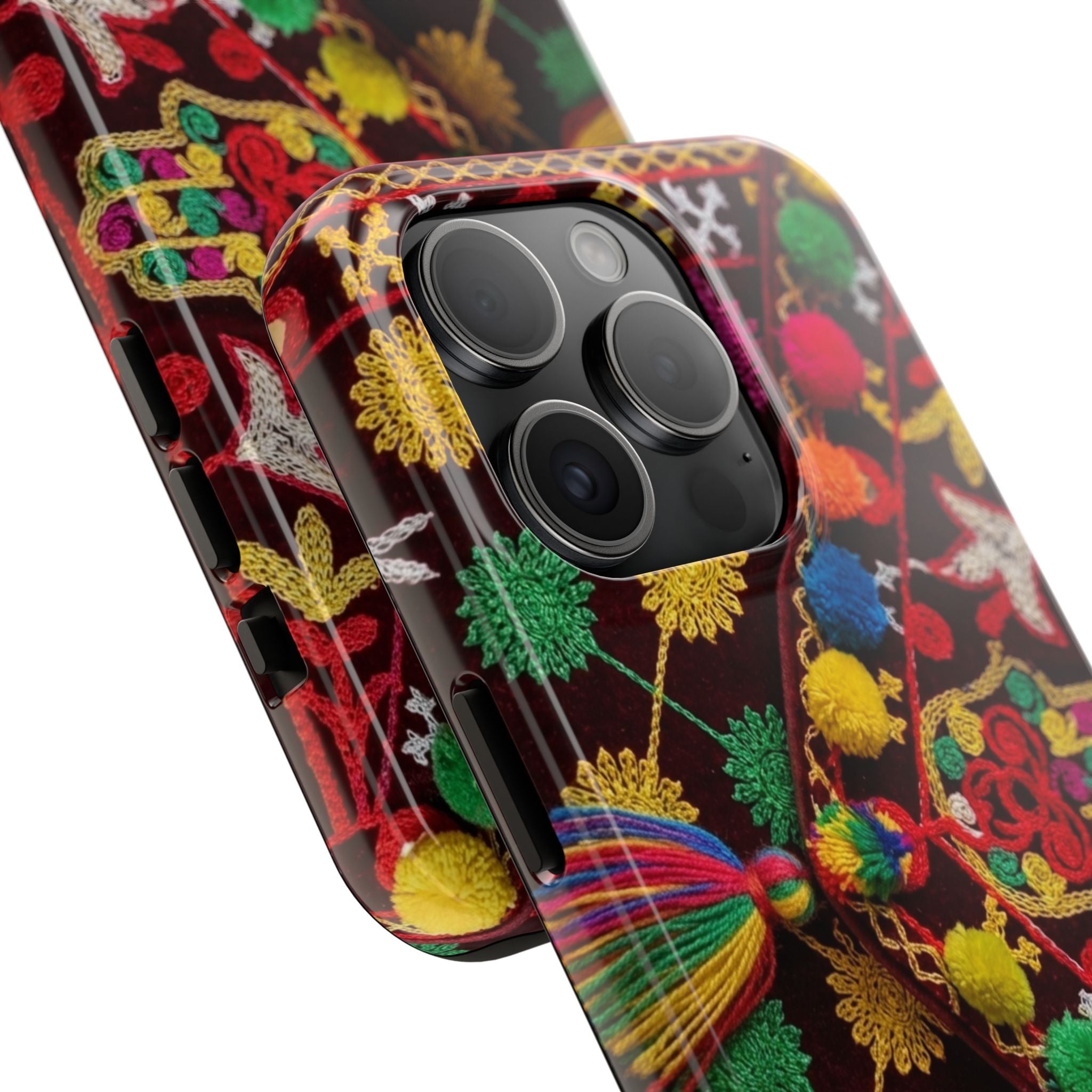 Colorful Pom Pom Pattern Phone Case | Tough Phone Case