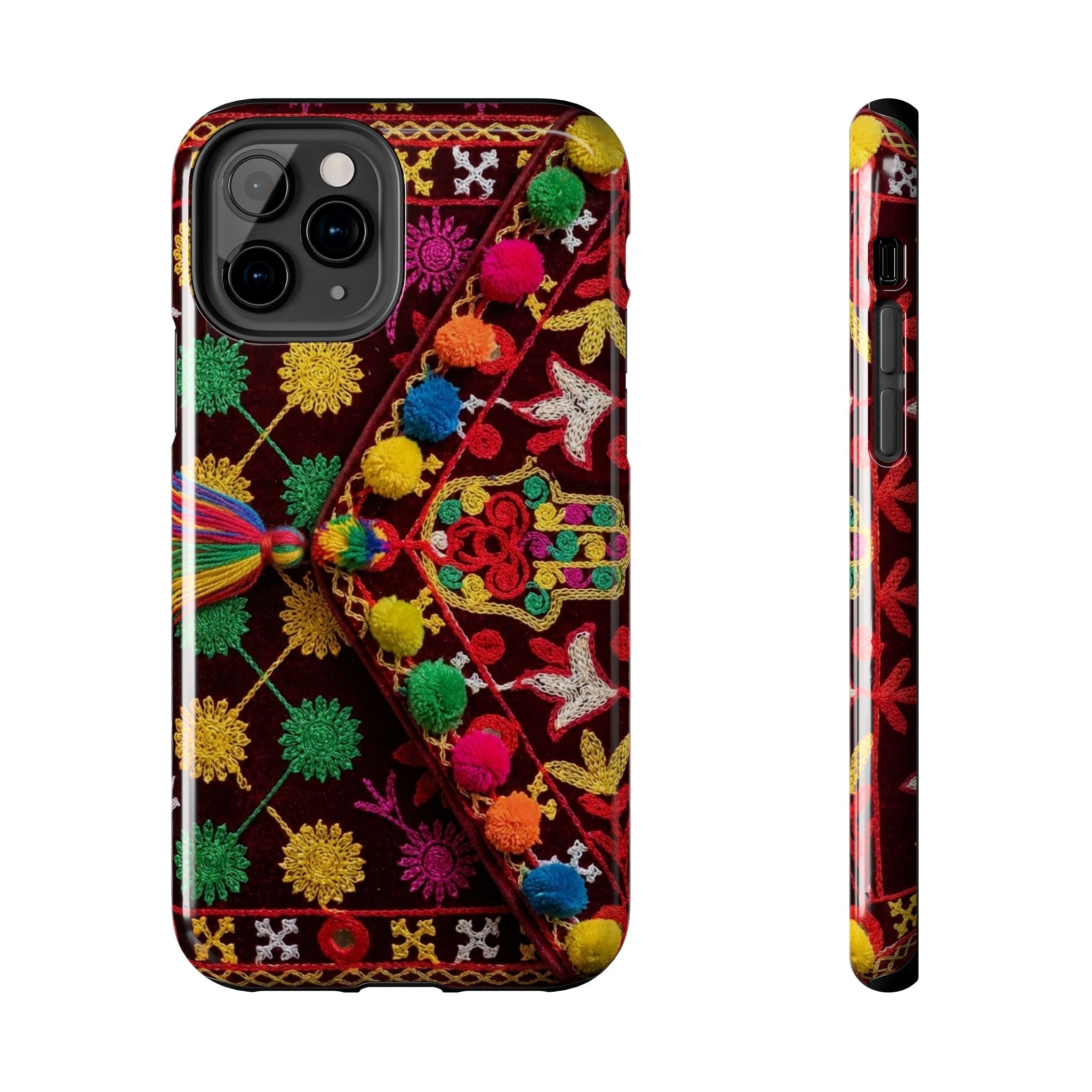 Colorful Pom Pom Pattern Phone Case | Tough Phone Case