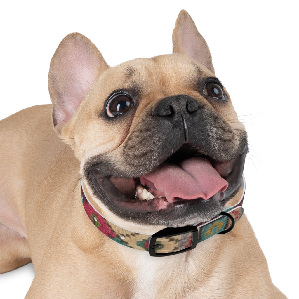 Boho Ikat Pattern Dog Collar | Colorful Southwestern Print