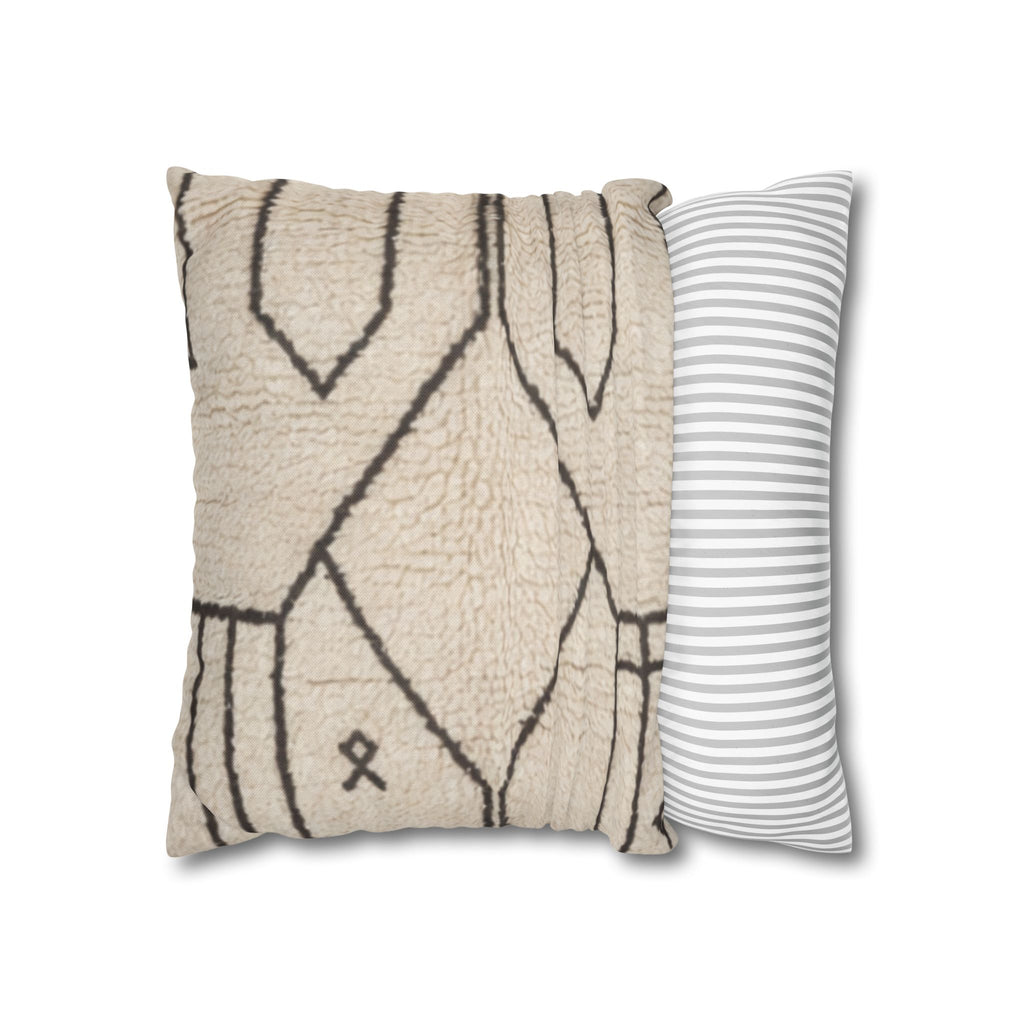 Neutral Tribal Geometric Pillowcase Spun Polyester Square Pillowcase | Boho Accent
