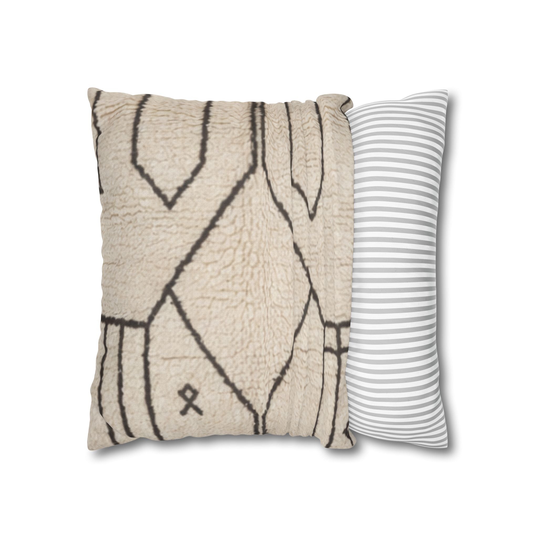 Neutral Tribal Geometric Pillowcase Spun Polyester Square Pillowcase | Boho Accent
