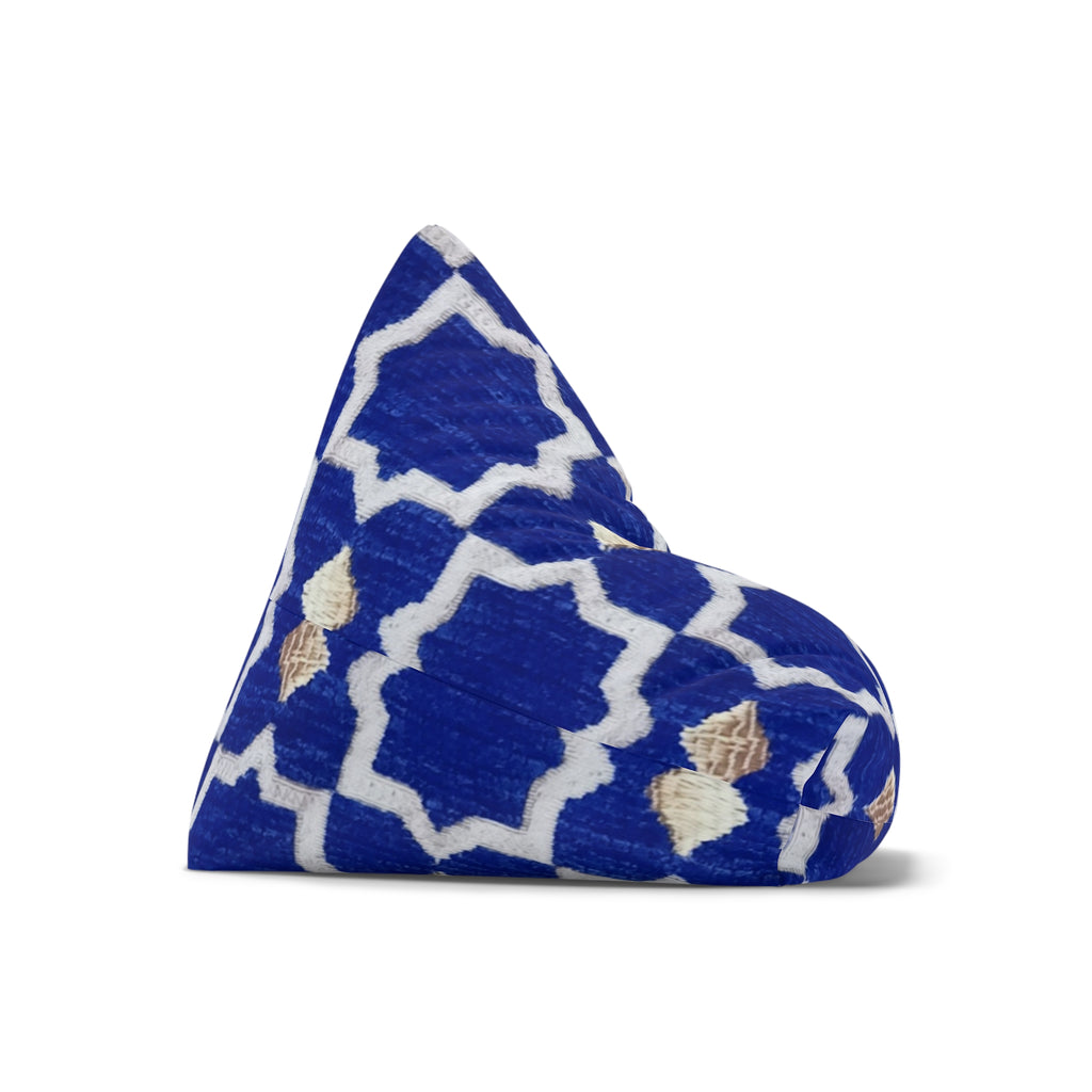 Blue Moroccan Tile Bean Bag Cover | Geometric Pattern