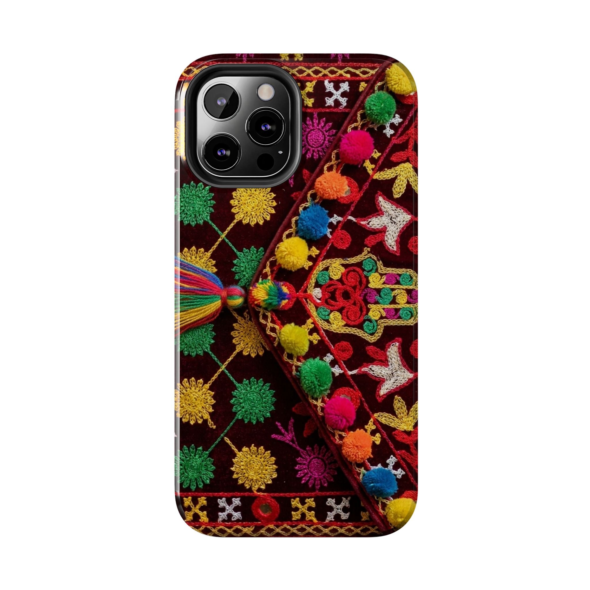Colorful Pom Pom Pattern Phone Case | Tough Phone Case