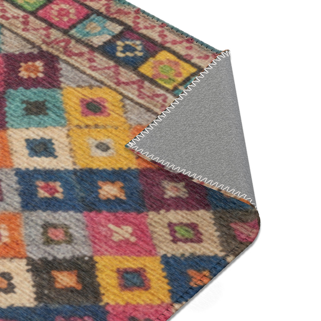 Colorful Geometric Diamond Pattern Area Rug | Moroccan Rug Berber Style