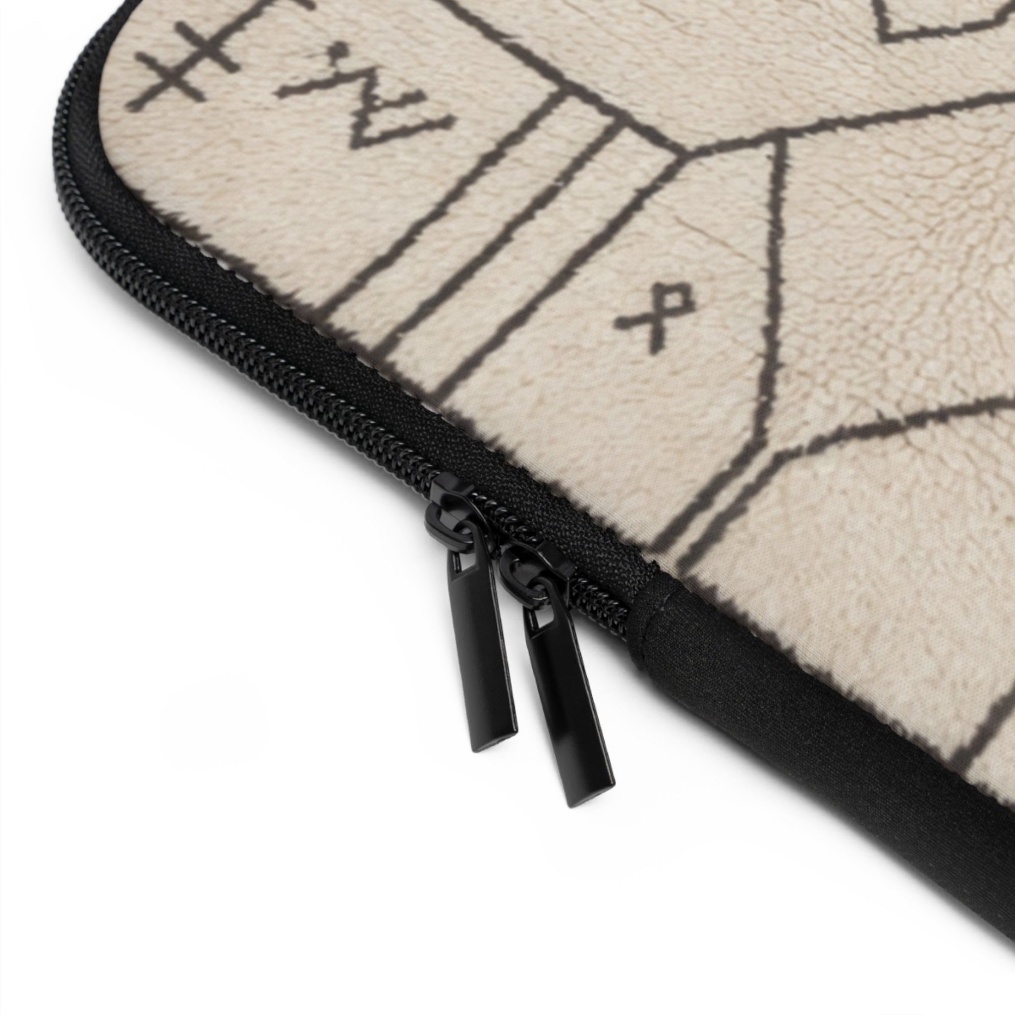 Geometric Tribal Pattern Laptop Sleeve | Neutral Boho Lines