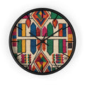 Colorful Moroccan Geometric Pattern Wall Clock | Boho Tile Design