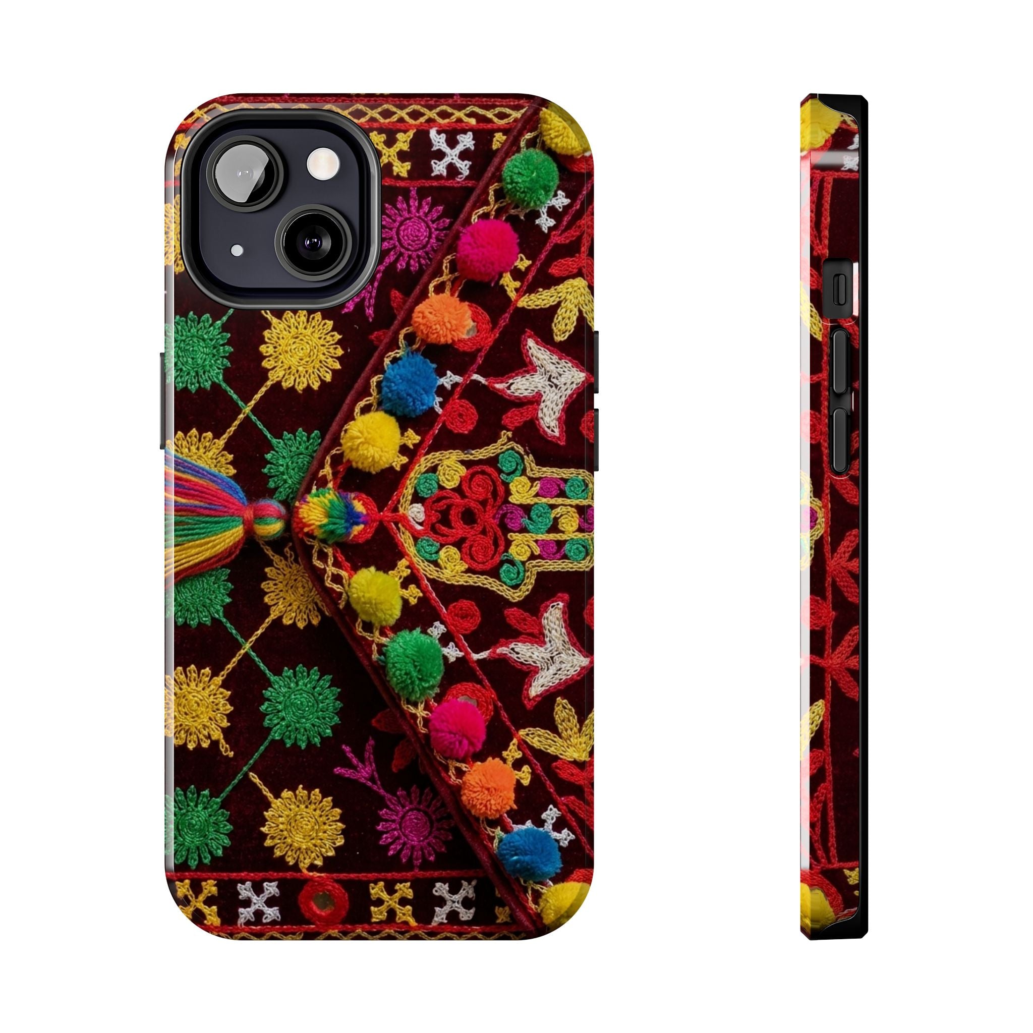 Colorful Pom Pom Pattern Phone Case | Tough Phone Case