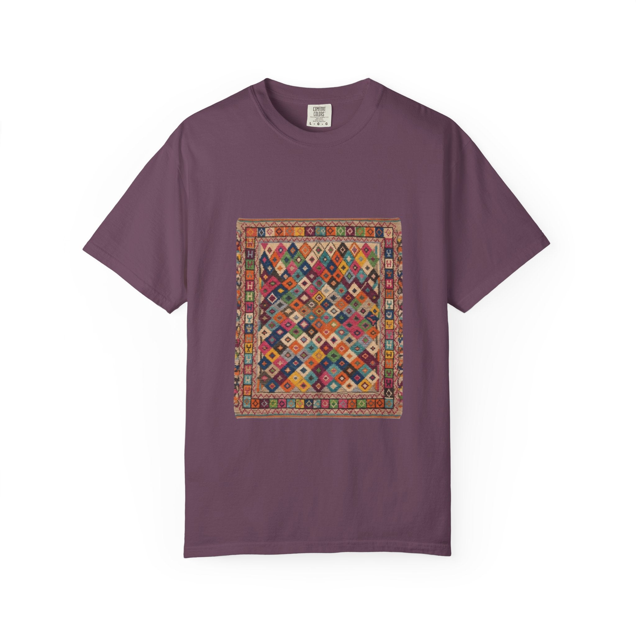 Colorful Kilim Rug Artwork T-Shirt | Geometric Ethnic Print