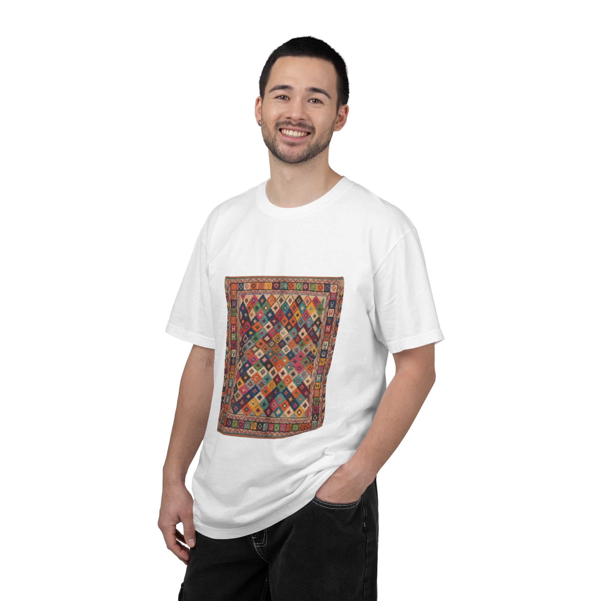 Colorful Kilim Rug Artwork T-Shirt | Geometric Ethnic Print