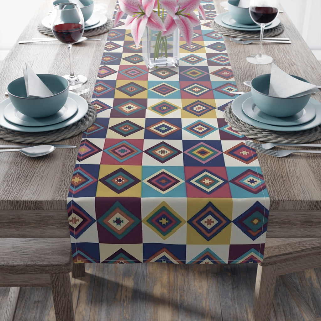 Southwestern Diamond Table Runner | Cotton Blue table runner