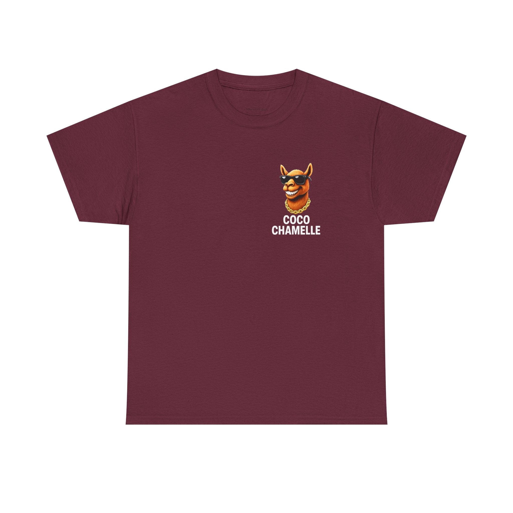 Coco Chamelle Tee Shirt - Cool Camel with Sunglasses & Gold Chain