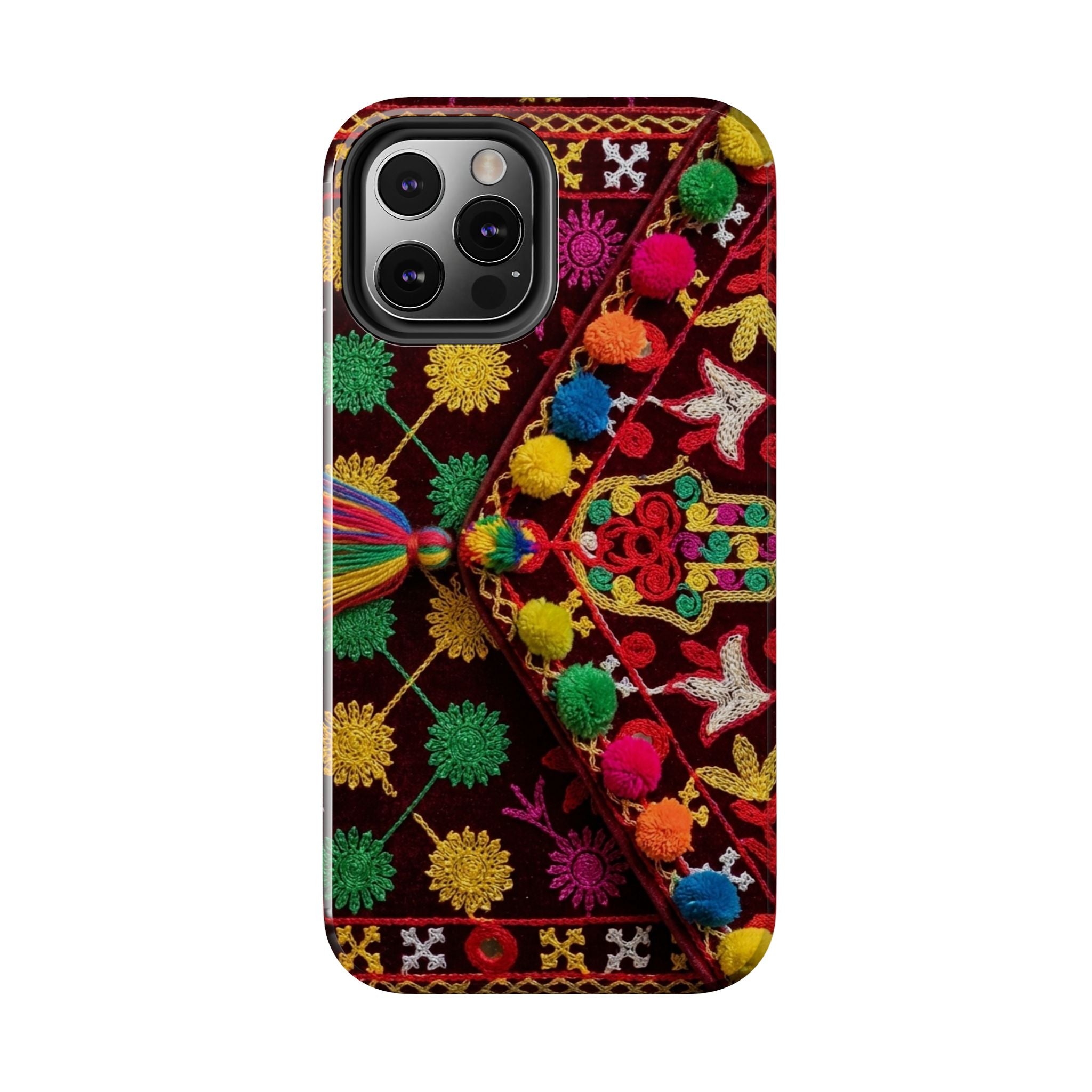 Colorful Pom Pom Pattern Phone Case | Tough Phone Case