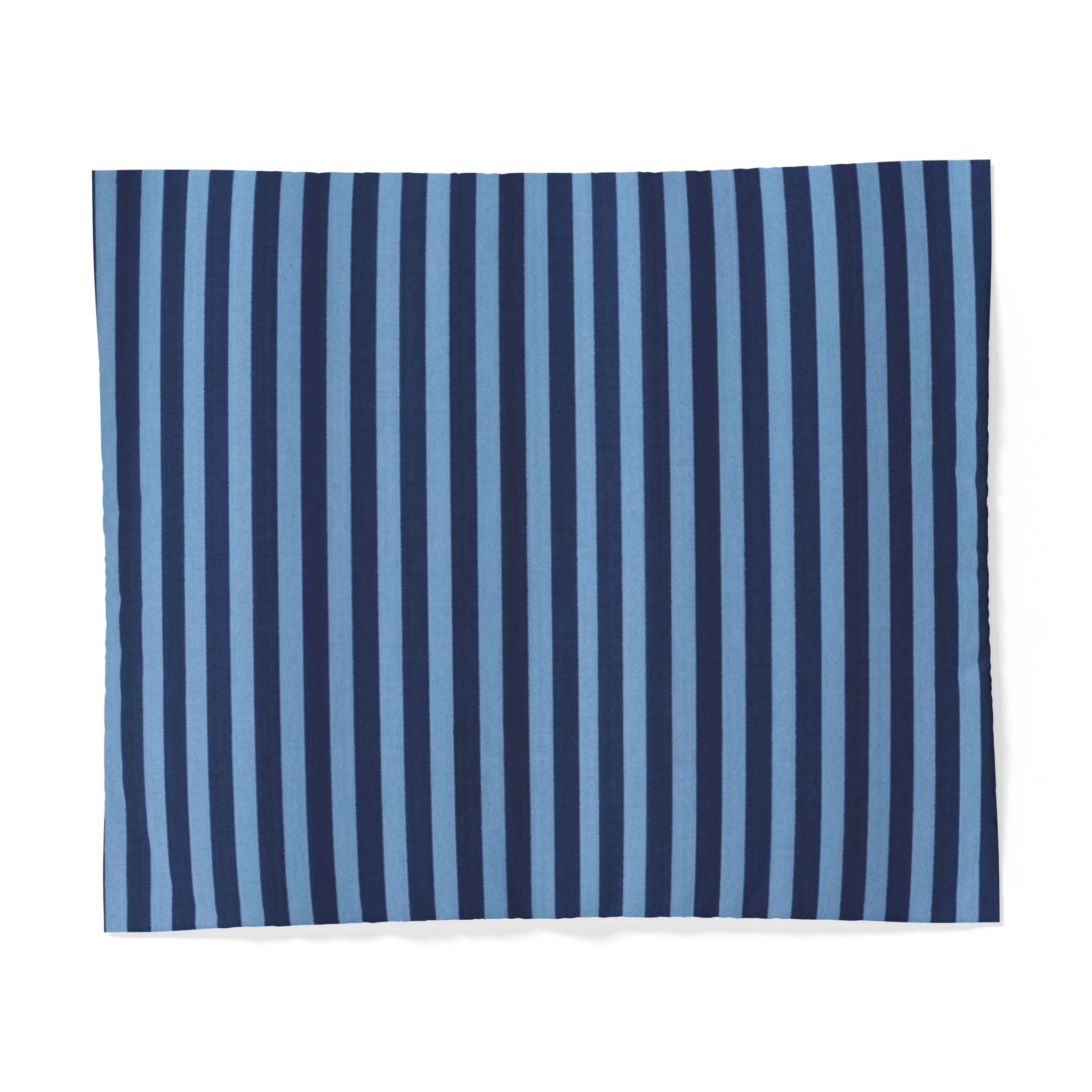 Navy Blue and Sky Stripe Cotton Duvet Cover
