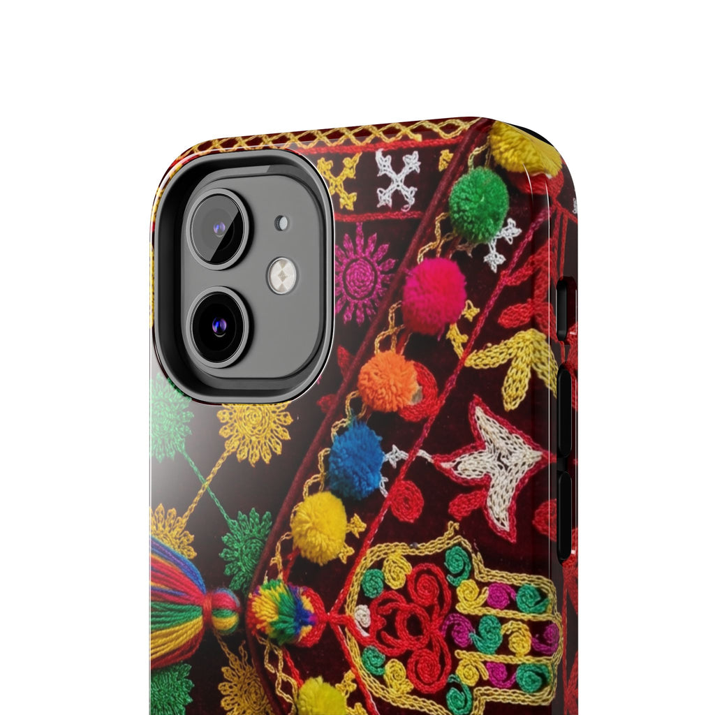 Colorful Pom Pom Pattern Phone Case | Tough Phone Case