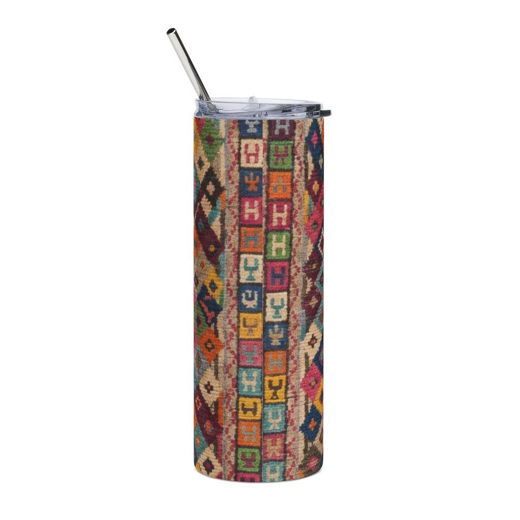 Colorful Kilim Diamond Pattern Tumbler | 20oz Stainless Steel Skinny Tumbler