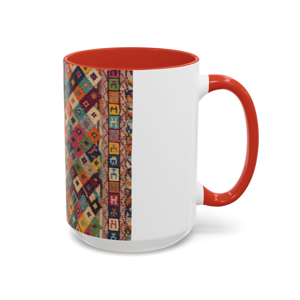 Colorful Kilim Diamond Pattern Mug | Accent Coffee Mug 11oz 15oz