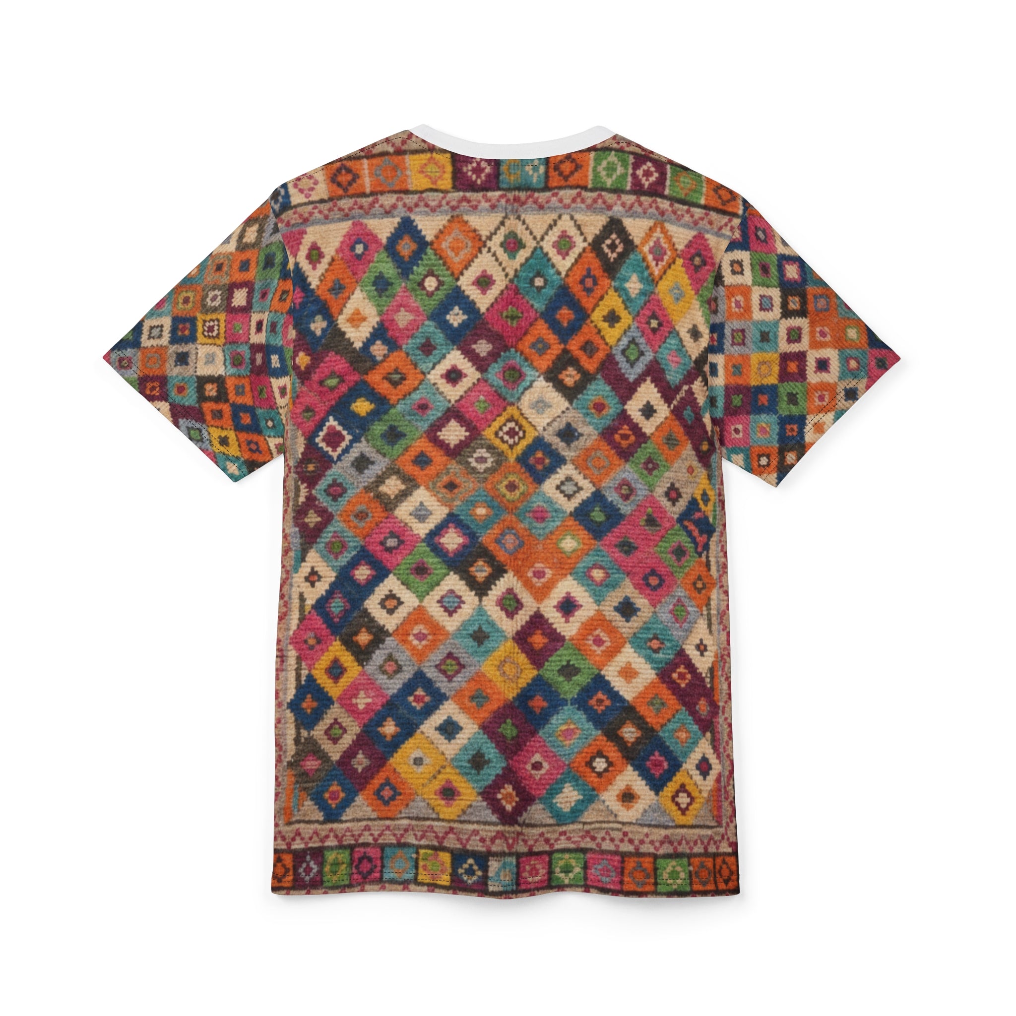 Colorful Diamond Kilim Pattern Tee | All-Over Print Shirt