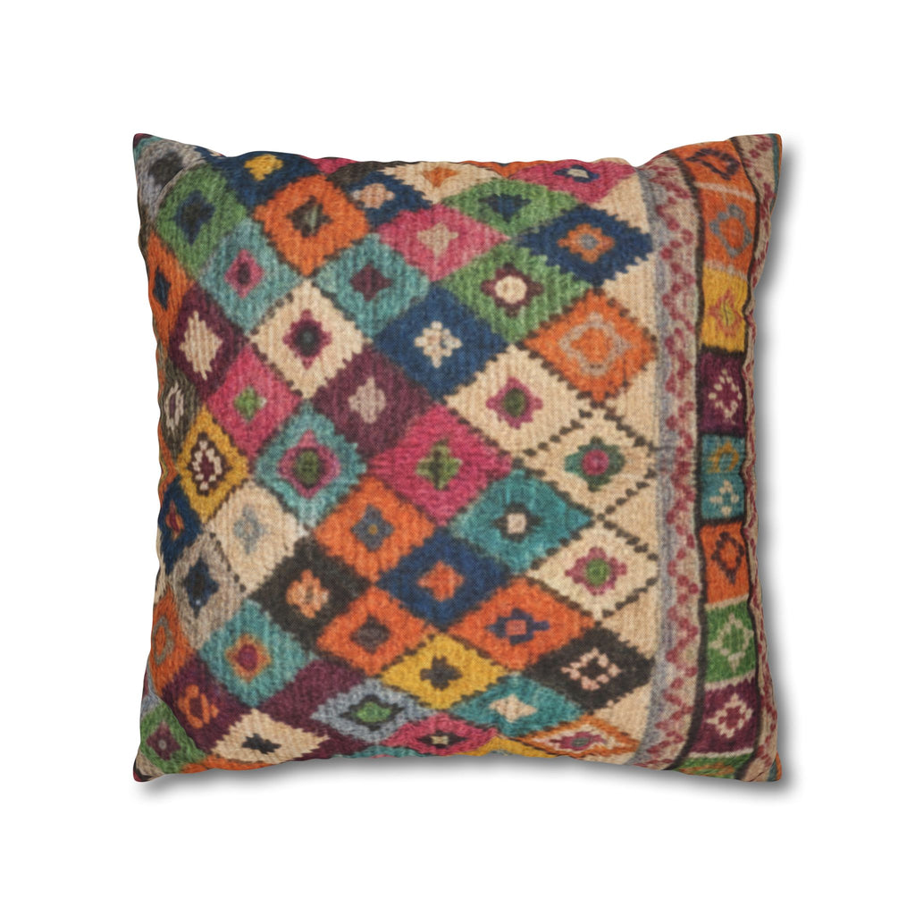 Bohemian Kilim Pattern Pillowcase Spun Polyester Square Pillowcase