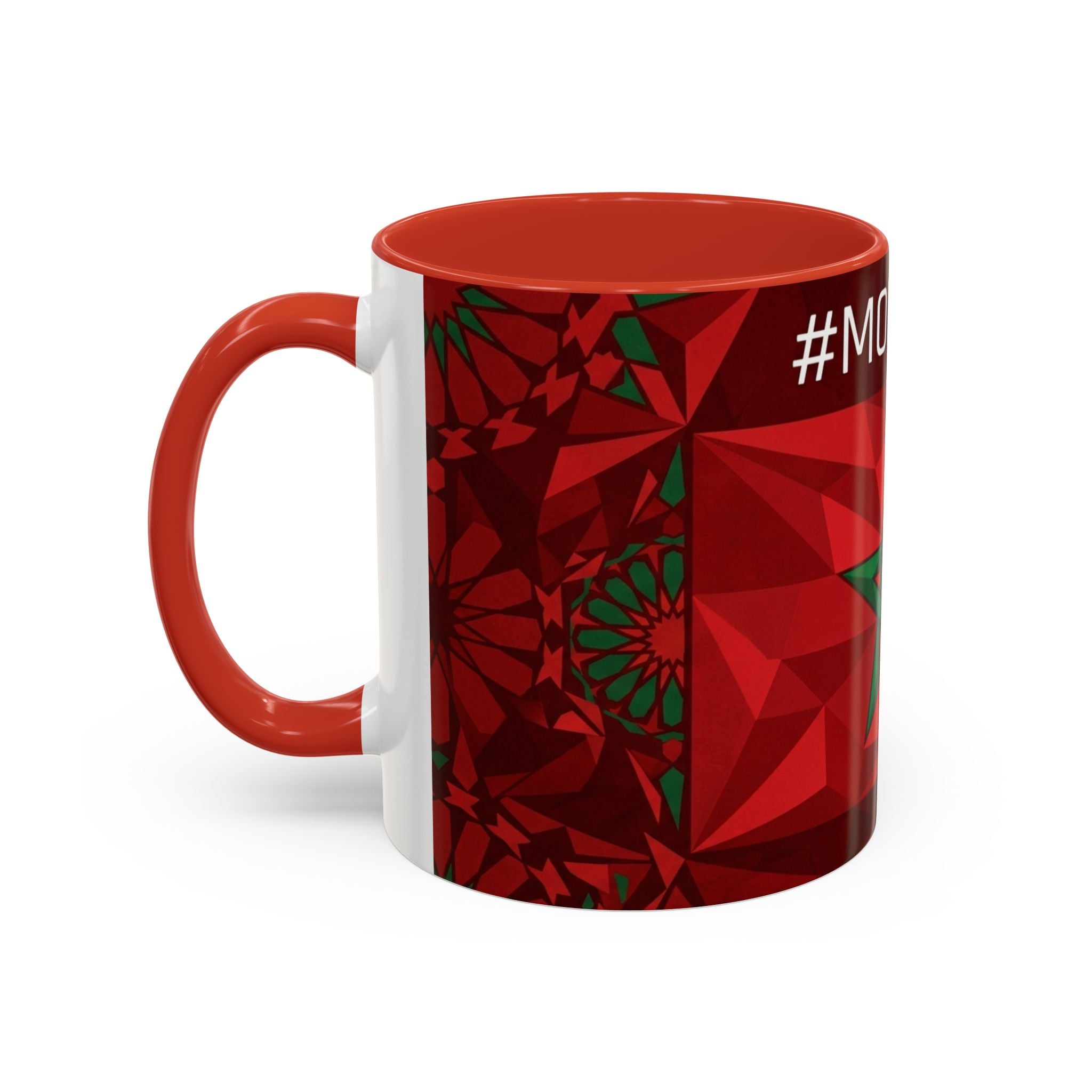 Morocco Flag Red Geometric Star Accent Mug | 11oz 15oz