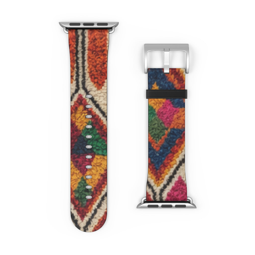 Boho Kilim Pattern Watch Band | Colorful Moroccan Berber Strap