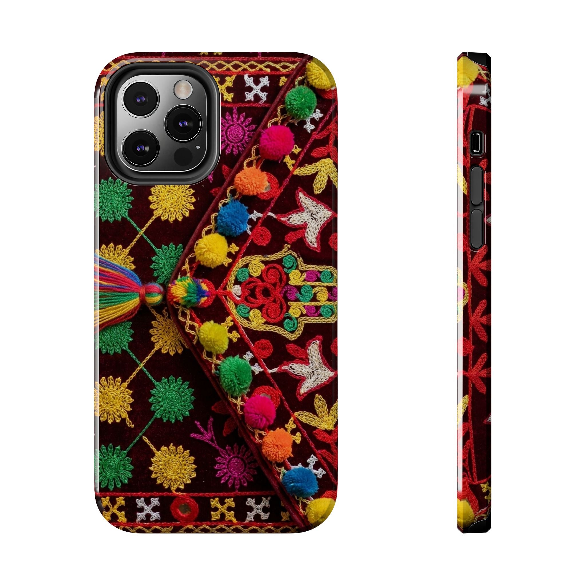 Colorful Pom Pom Pattern Phone Case | Tough Phone Case