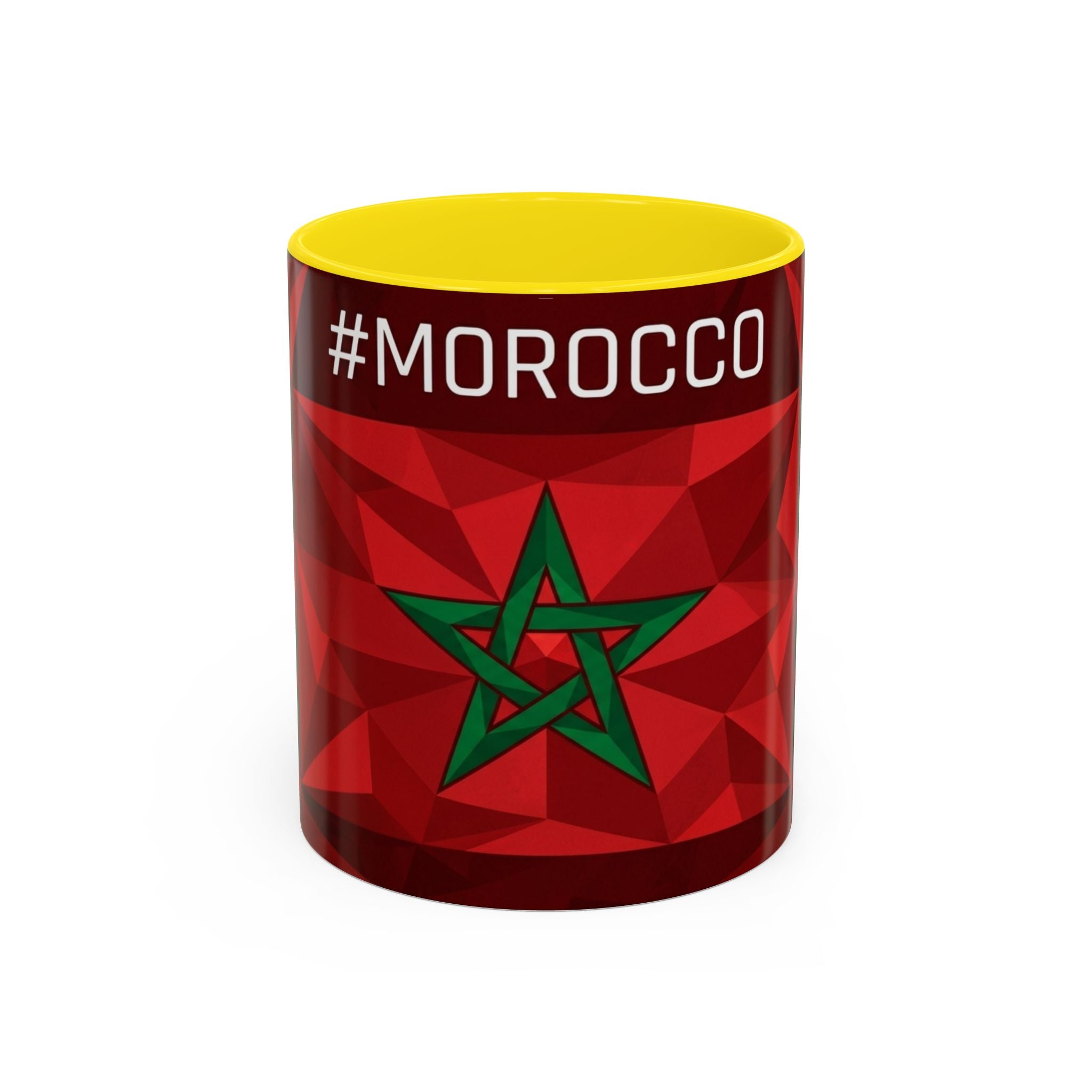 Morocco Flag Red Geometric Star Accent Mug | 11oz 15oz
