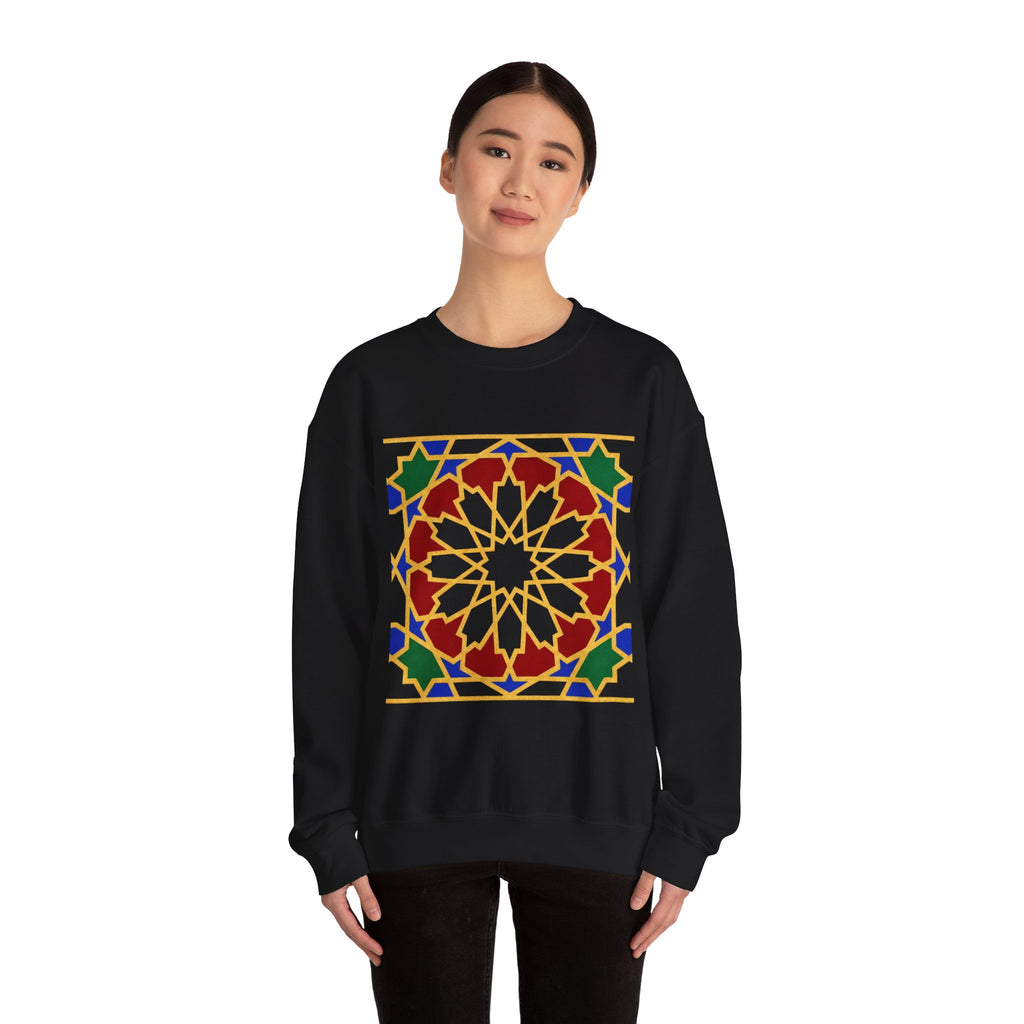 Geometric Moorish Tile Sweatshirt | Moroccan Mosaic Pattern