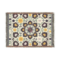 Vintage Persian Medallion Woven Blanket | Floral Kilim Throw