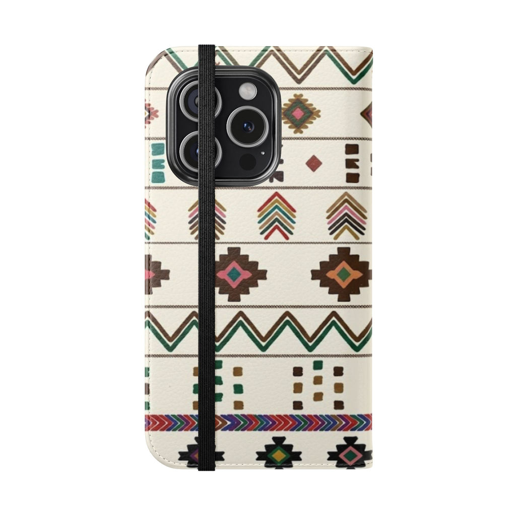 Southwestern Aztec Pattern Flip Case | Tribal Phone Wallet, Card Slots
