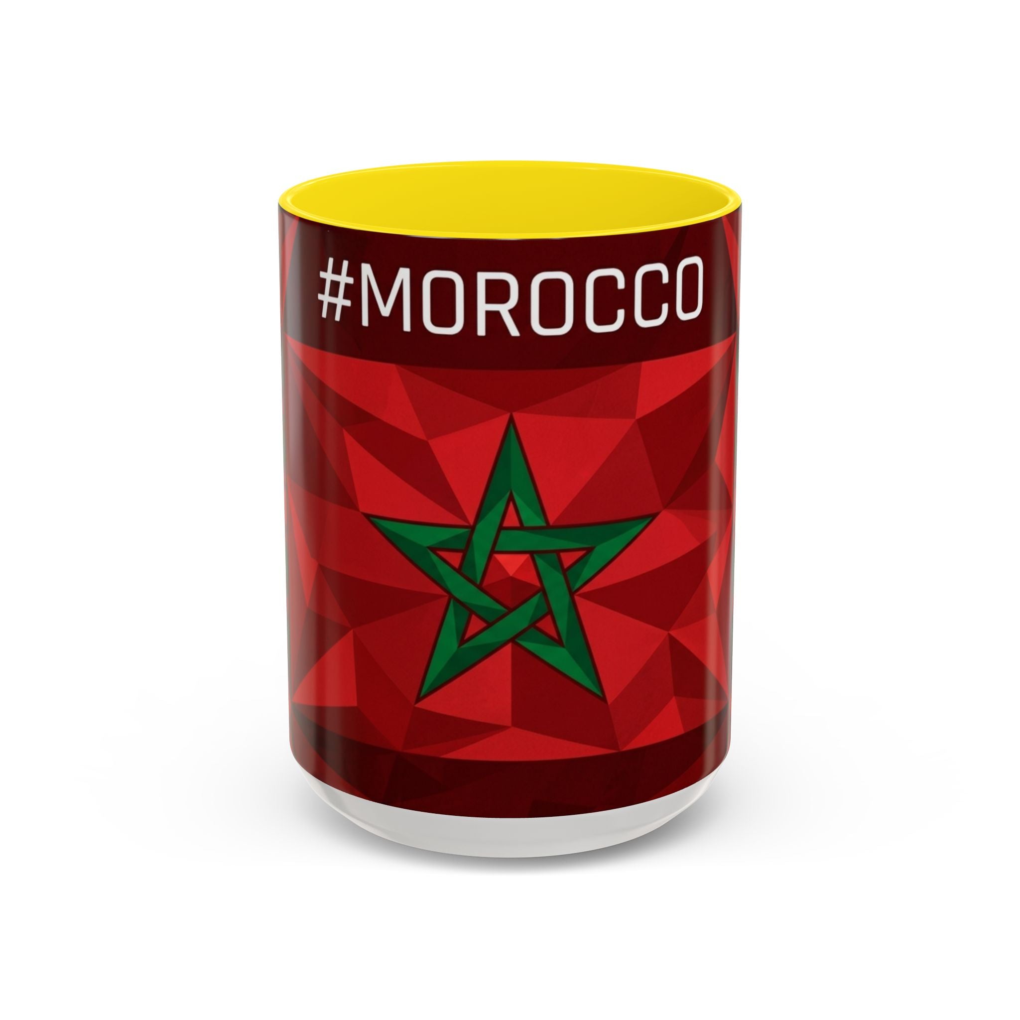 Morocco Flag Red Geometric Star Accent Mug | 11oz 15oz