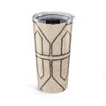 Geometric Moroccan Berber Pattern Tumbler 20oz | Minimalist Beige Travel Cup