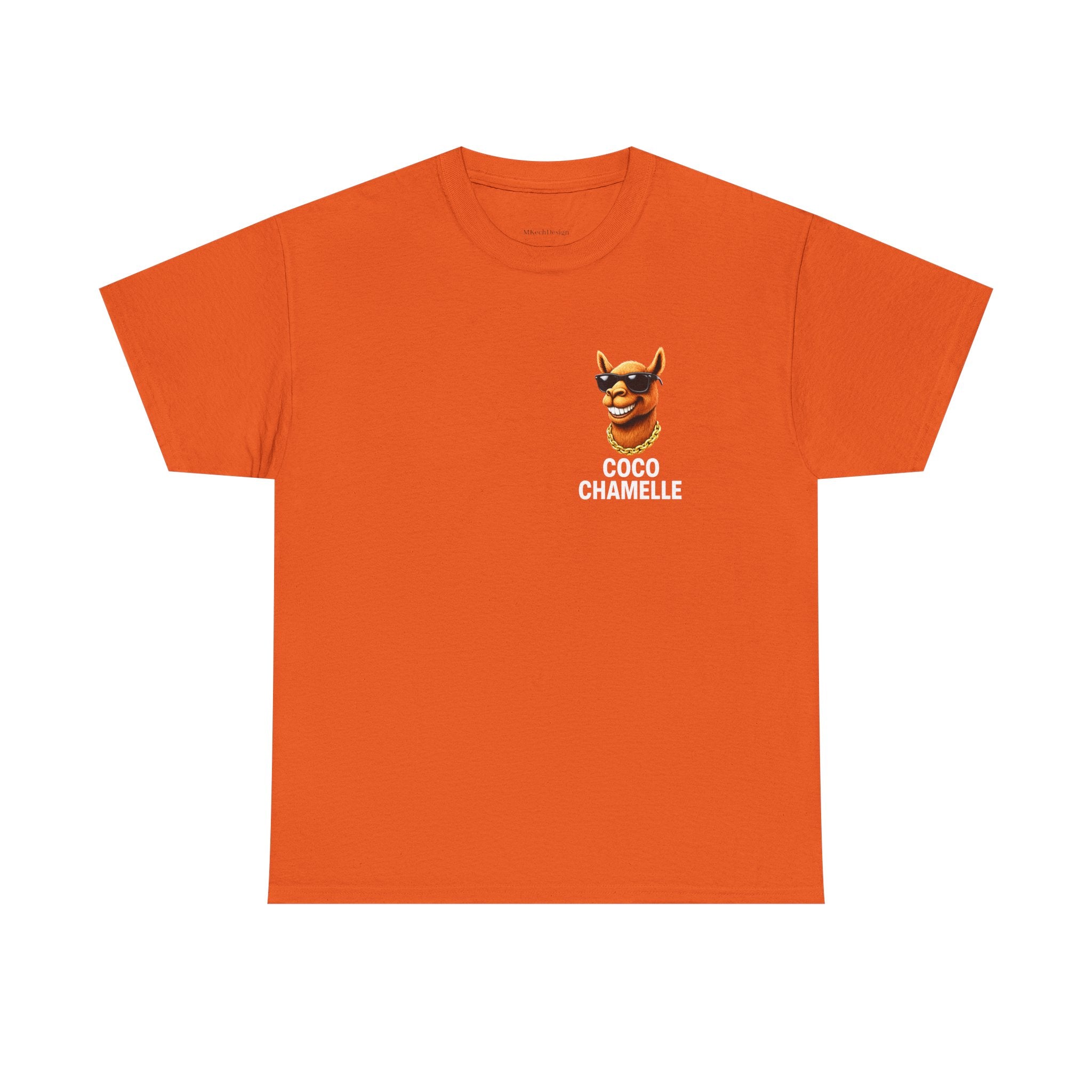 Coco Chamelle Tee Shirt - Cool Camel with Sunglasses & Gold Chain