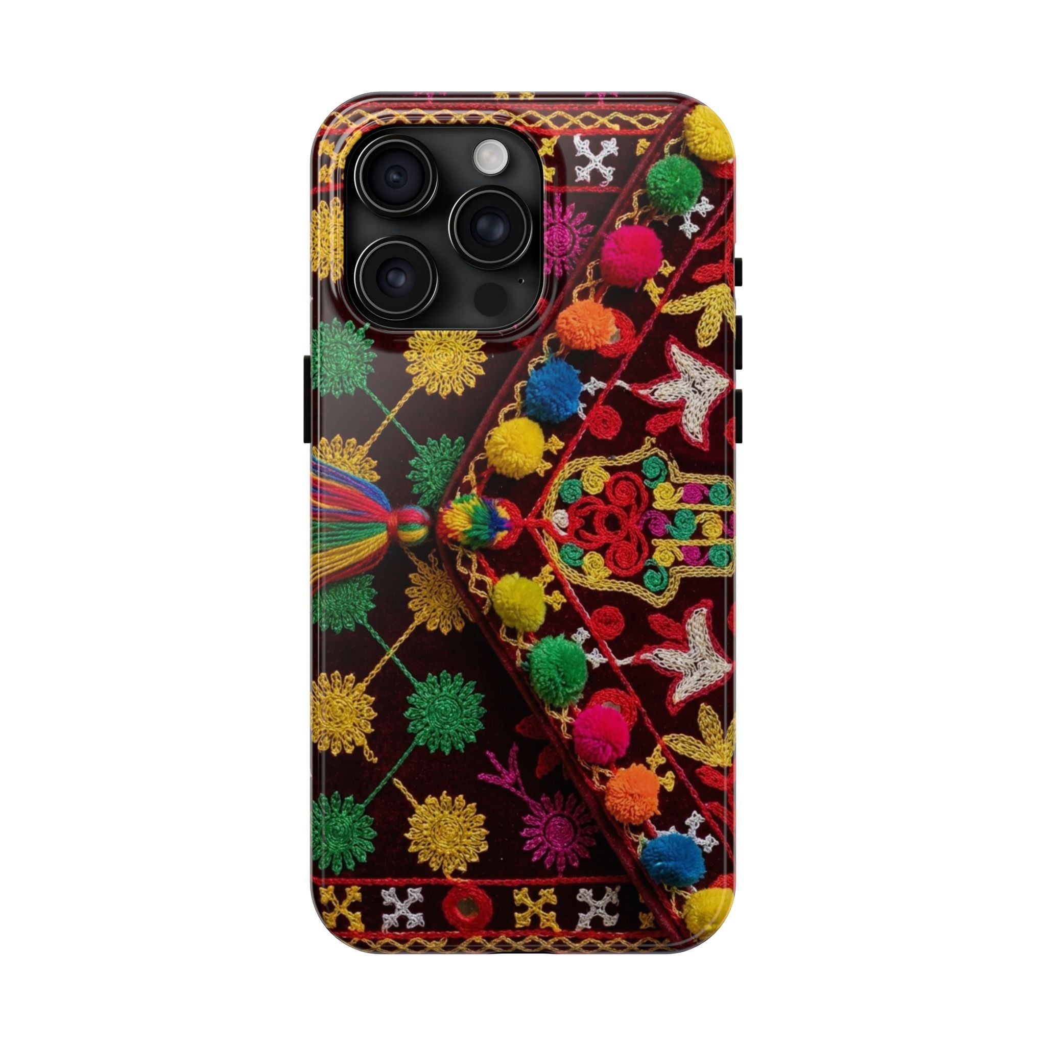 Colorful Pom Pom Pattern Phone Case | Tough Phone Case