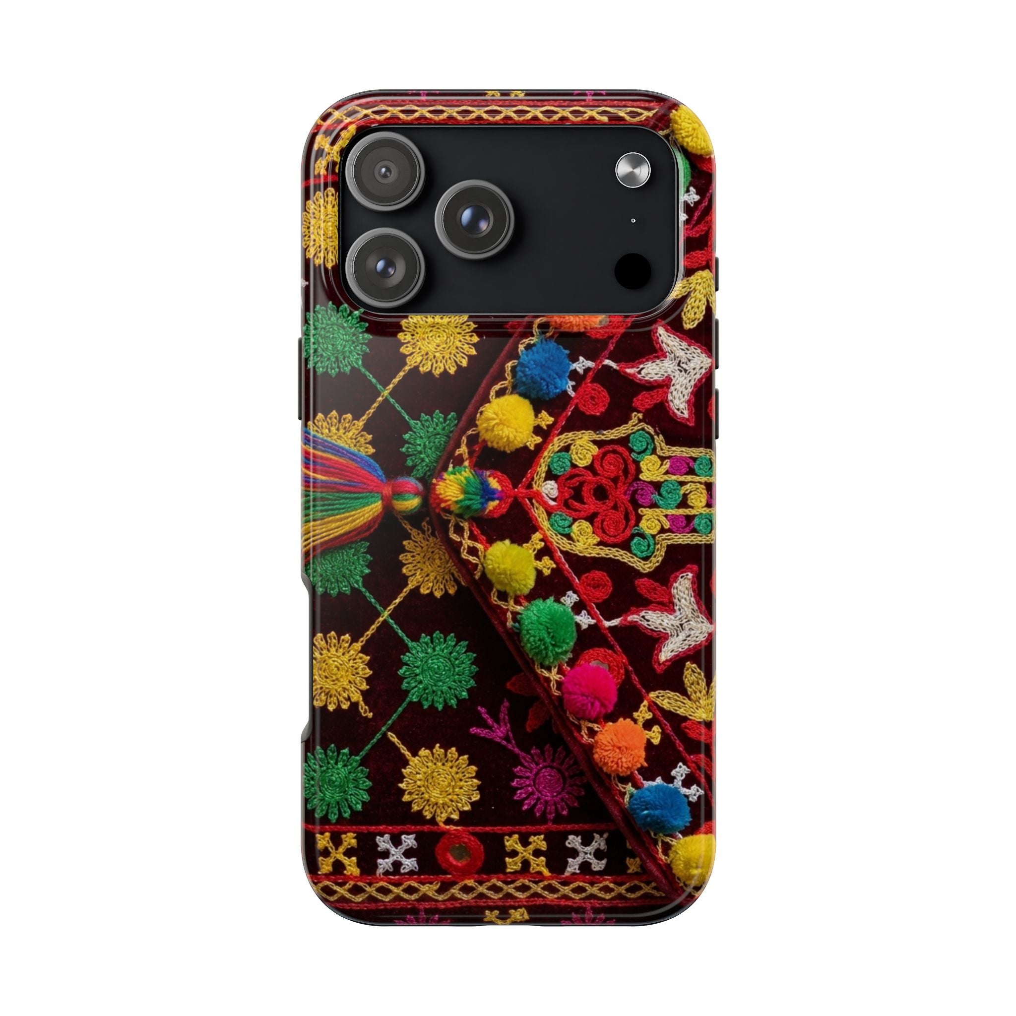 Colorful Pom Pom Pattern Phone Case | Tough Phone Case