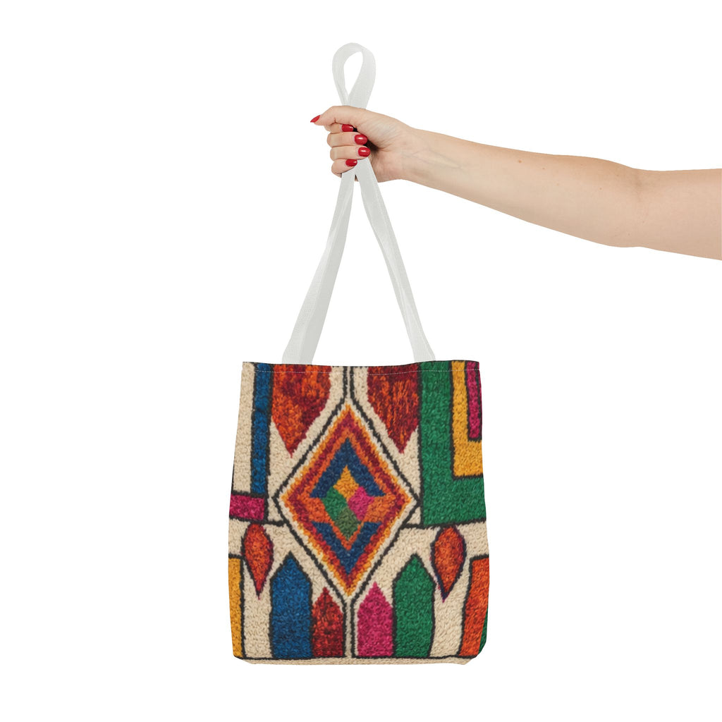 Colorful Geometric Kilim Pattern Tote | Boho Aztec Tribal Bag