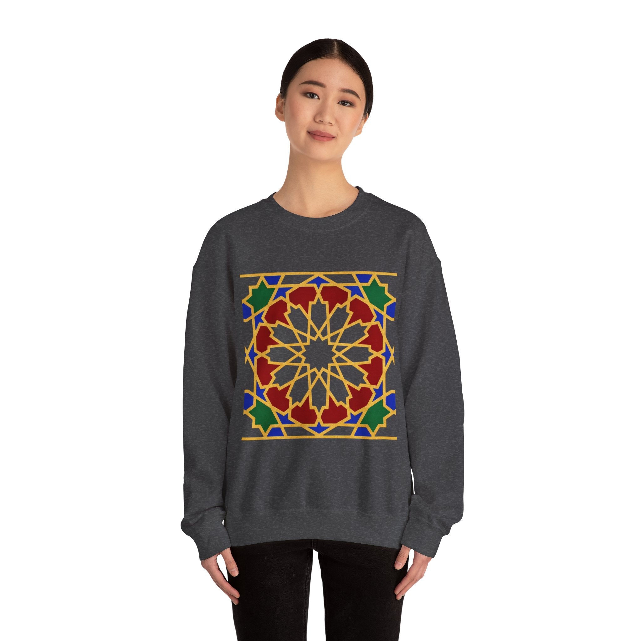 Geometric Moorish Tile Sweatshirt | Moroccan Mosaic Pattern