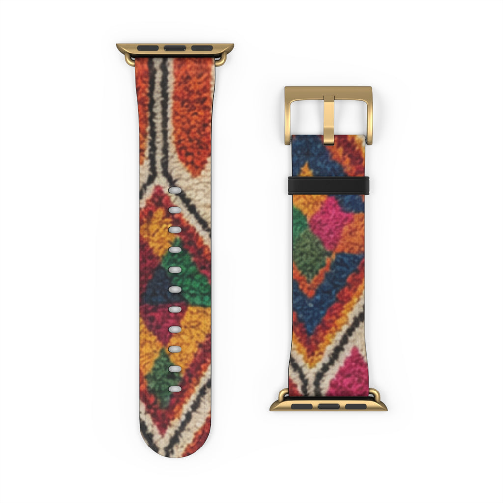 Boho Kilim Pattern Watch Band | Colorful Moroccan Berber Strap