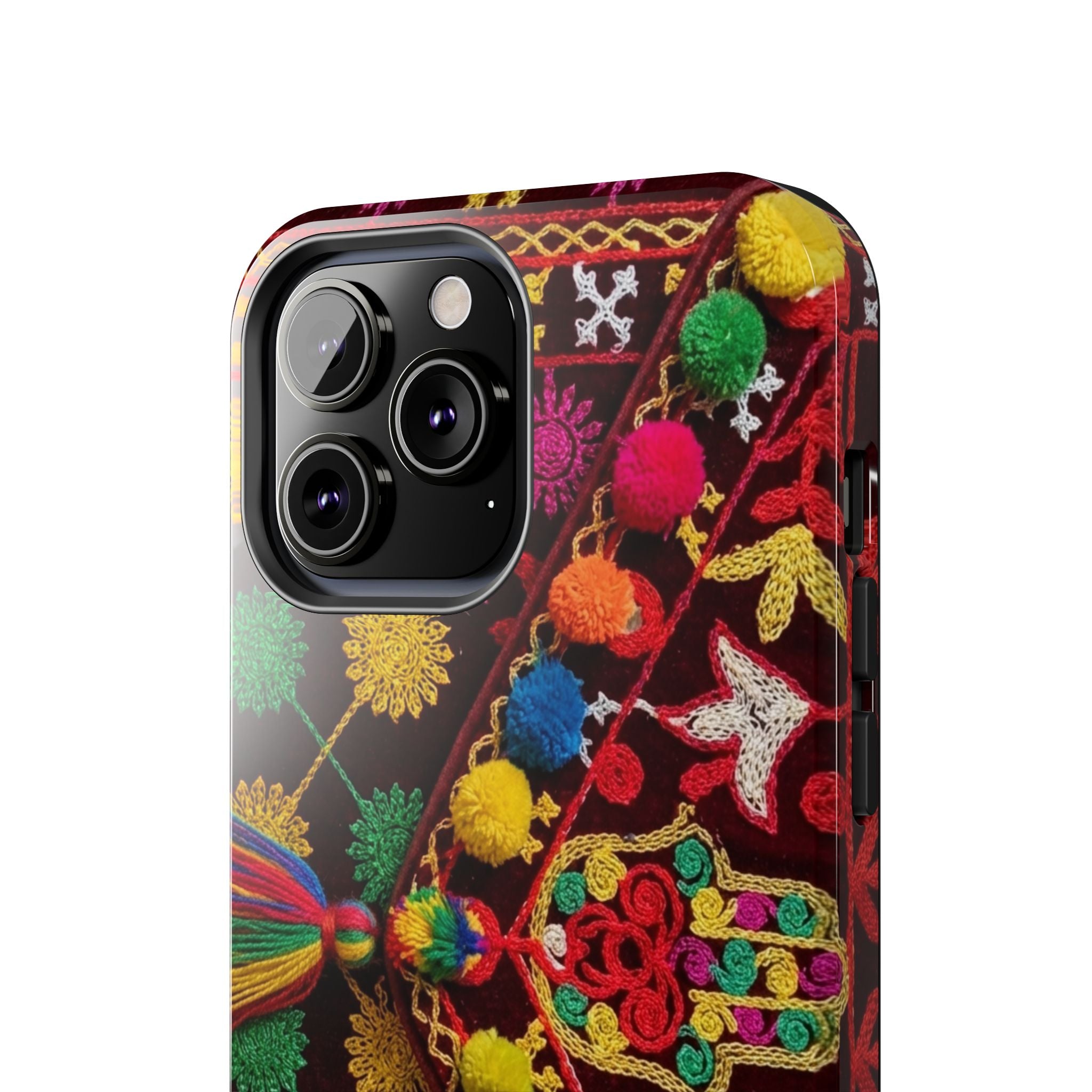 Colorful Pom Pom Pattern Phone Case | Tough Phone Case