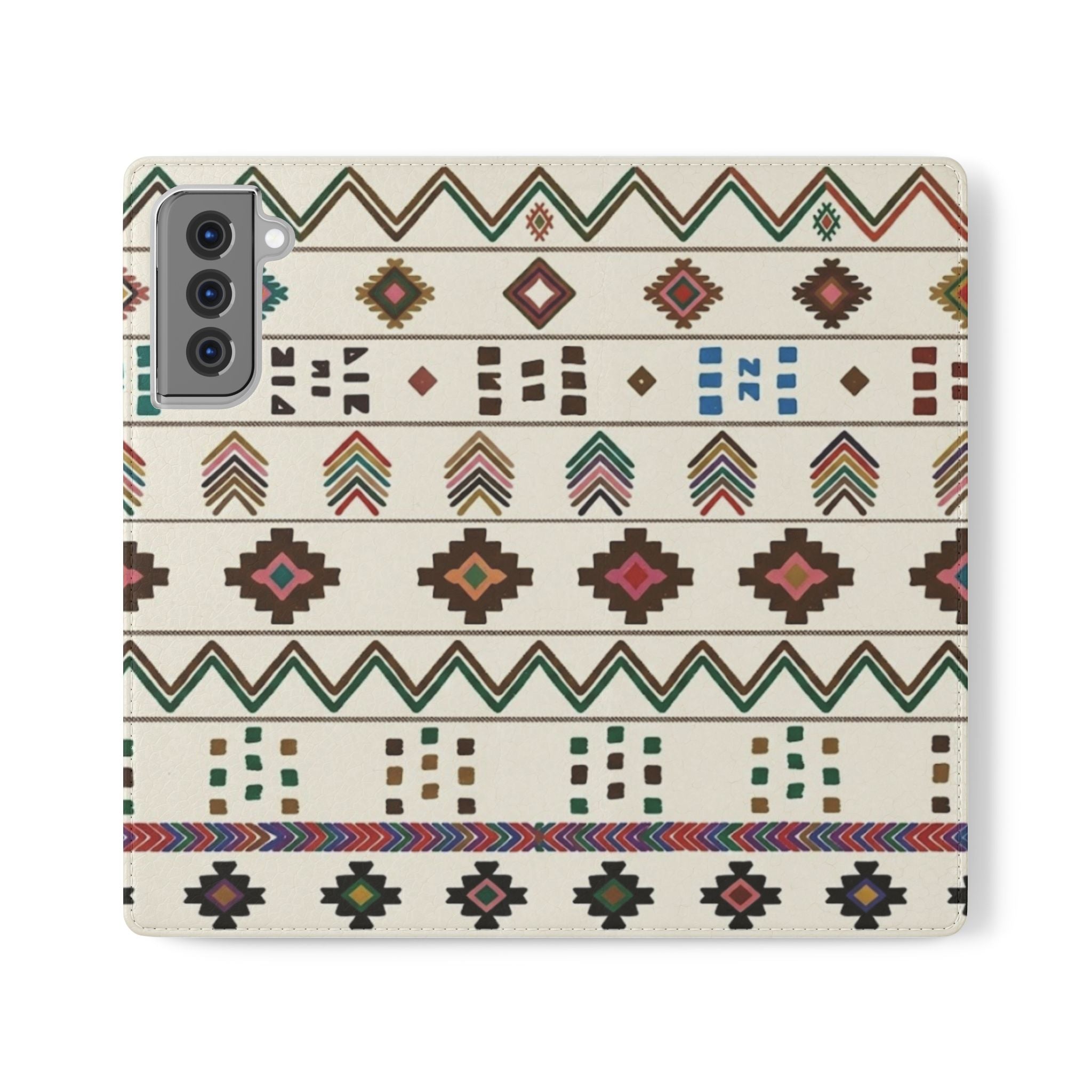 Southwestern Aztec Pattern Flip Case | Tribal Phone Wallet, Card Slots