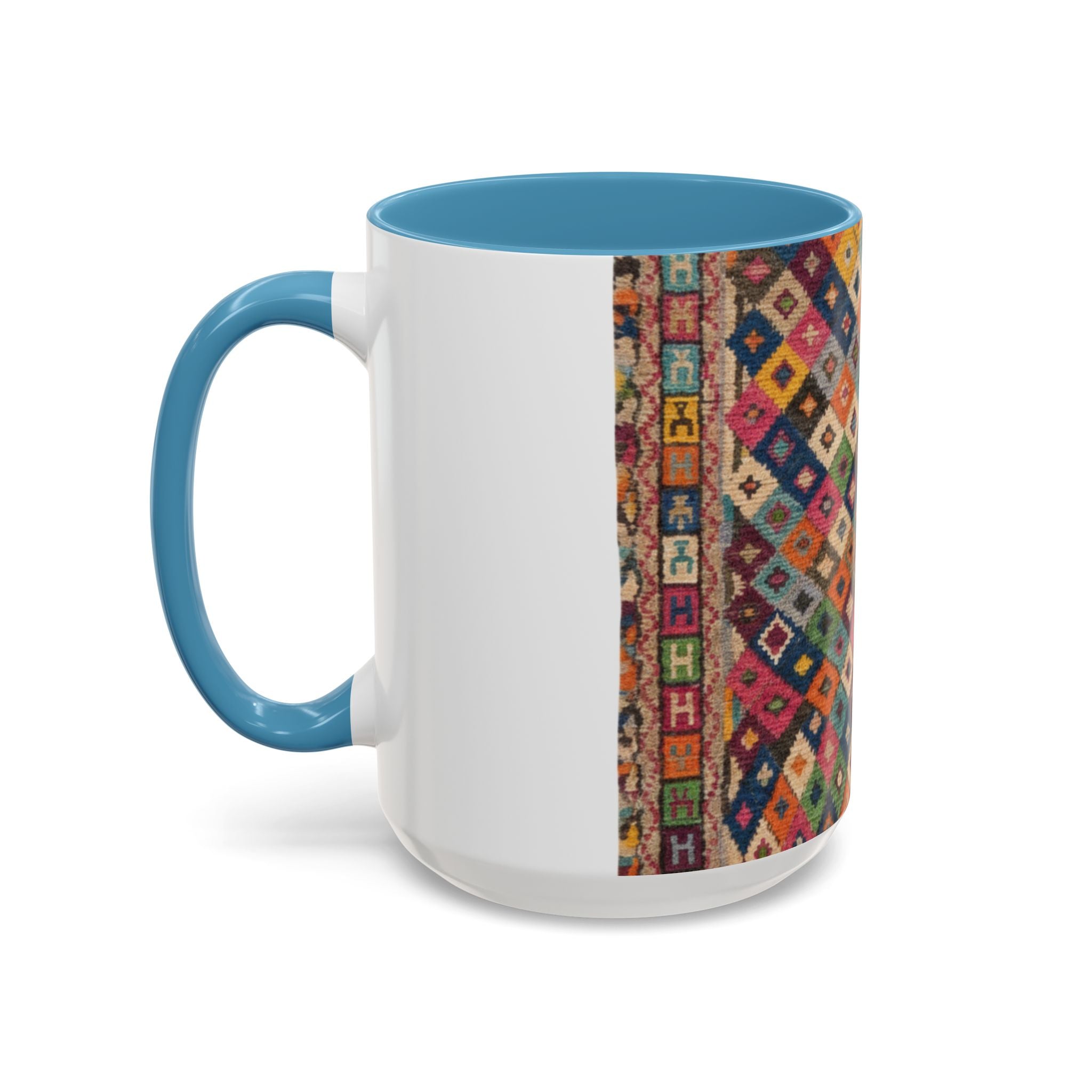 Colorful Kilim Diamond Pattern Mug | Accent Coffee Mug 11oz 15oz