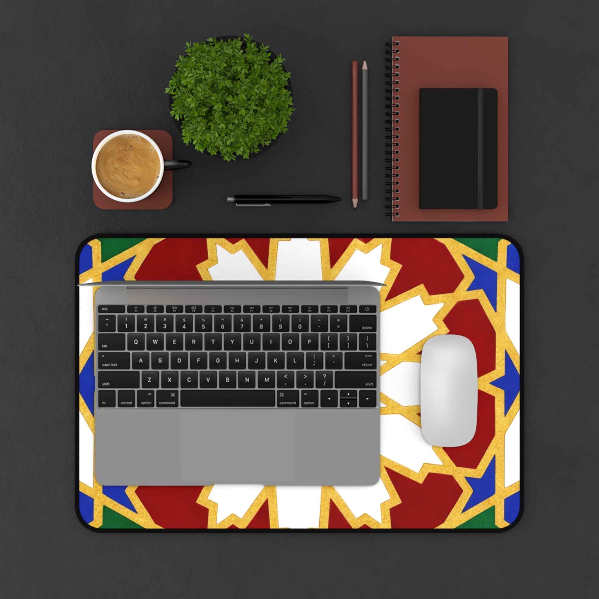 Geometric Moorish Star Desk Mat | Moroccan Pattern Mousepad