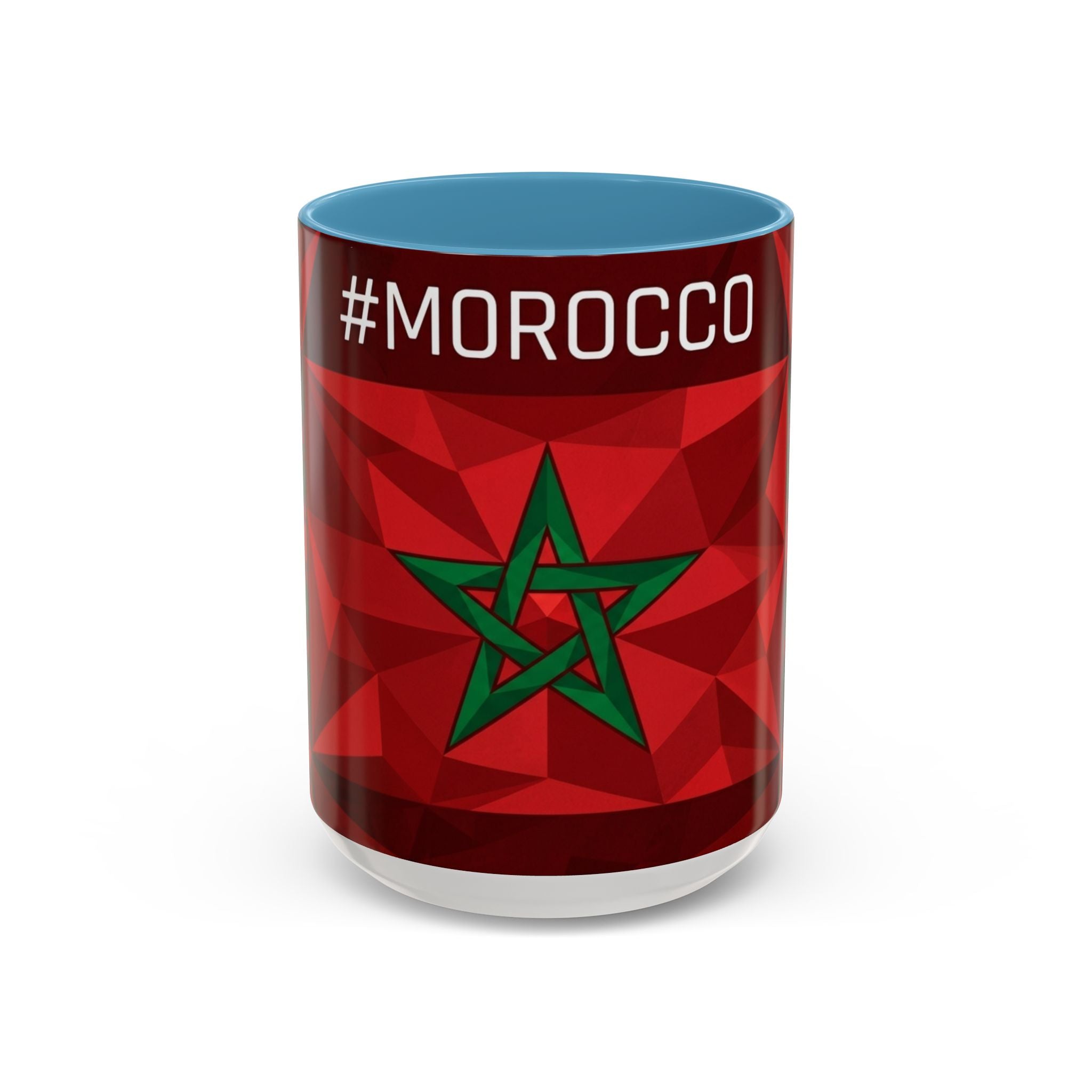 Morocco Flag Red Geometric Star Accent Mug | 11oz 15oz