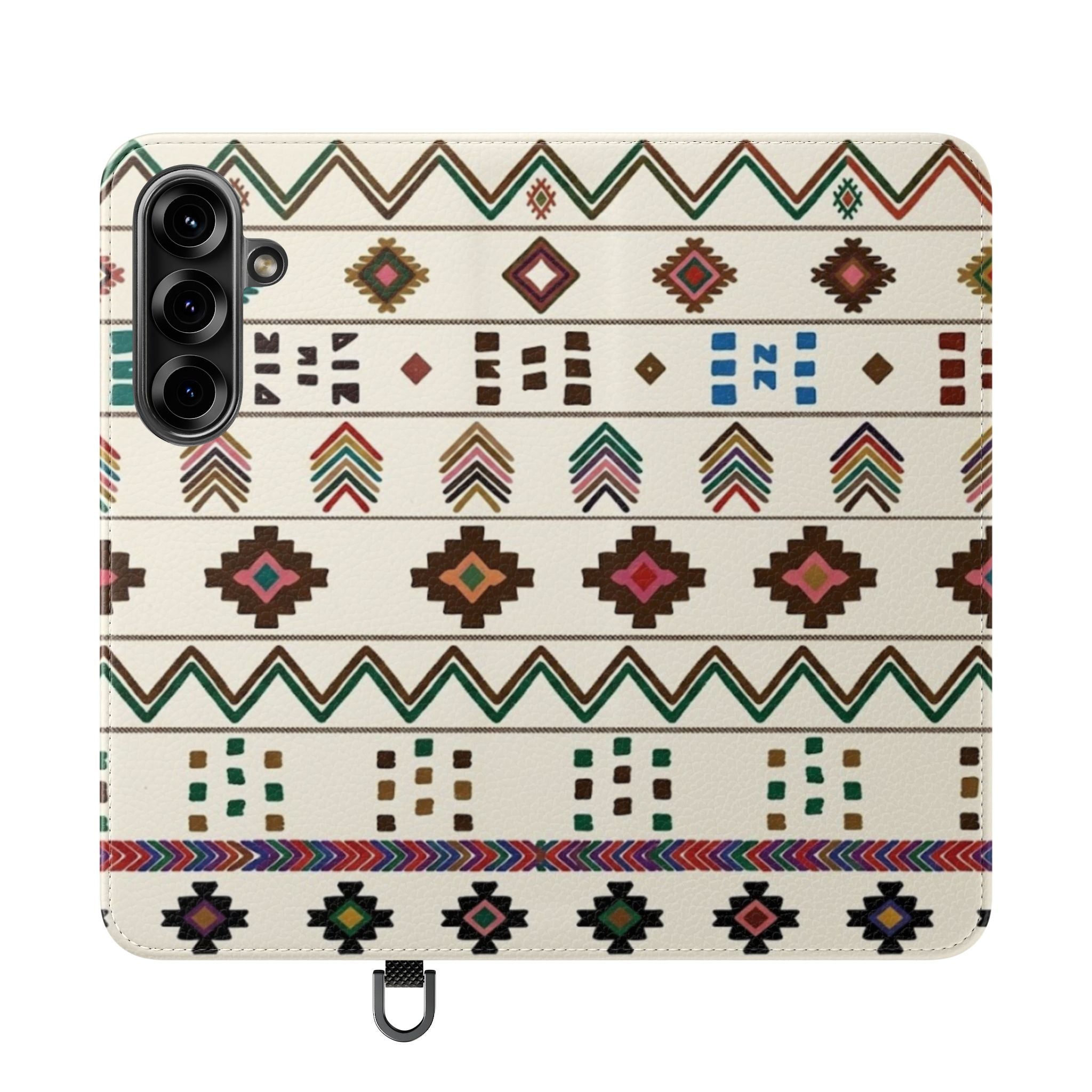 Southwestern Aztec Pattern Flip Case | Tribal Phone Wallet, Card Slots