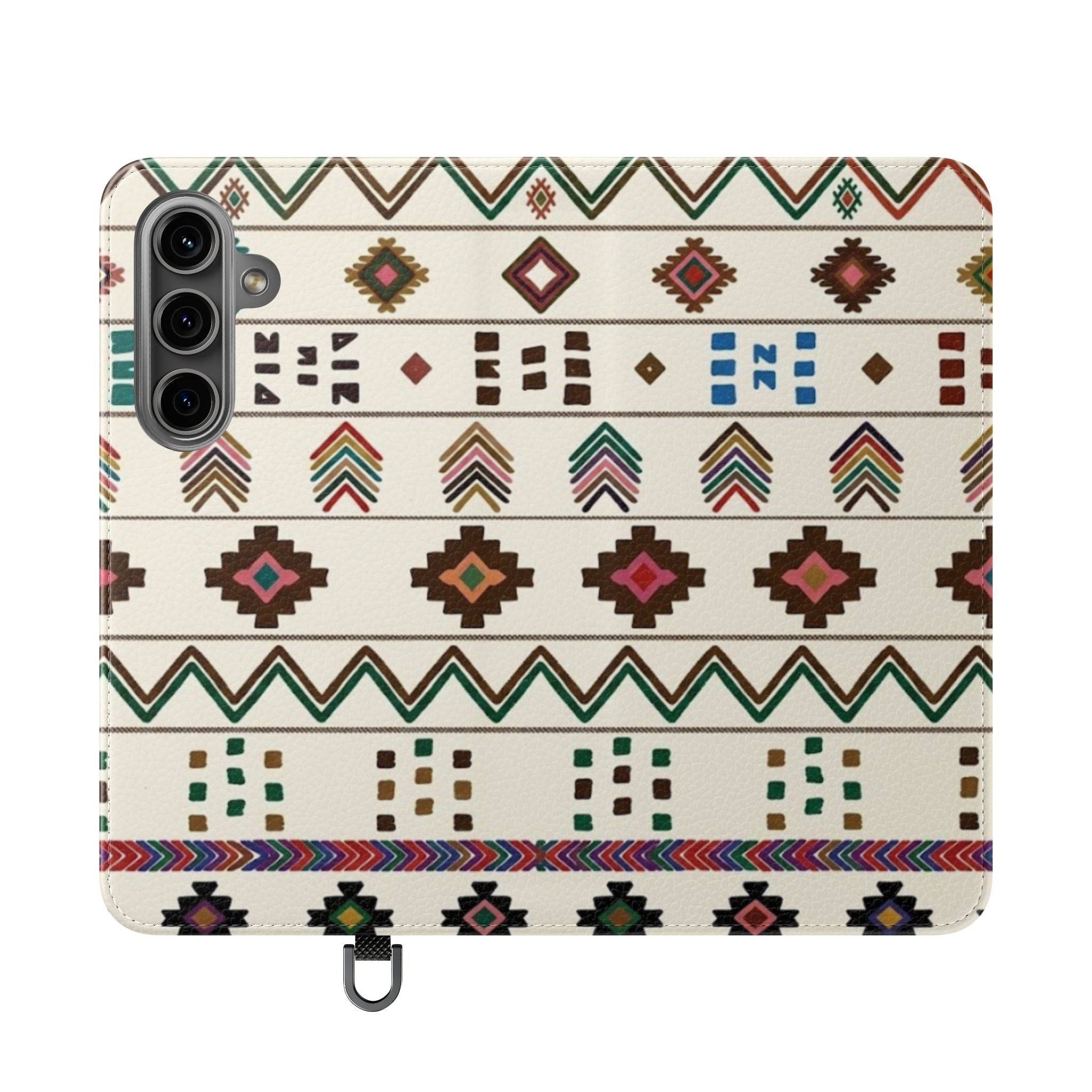 Southwestern Aztec Pattern Flip Case | Tribal Phone Wallet, Card Slots
