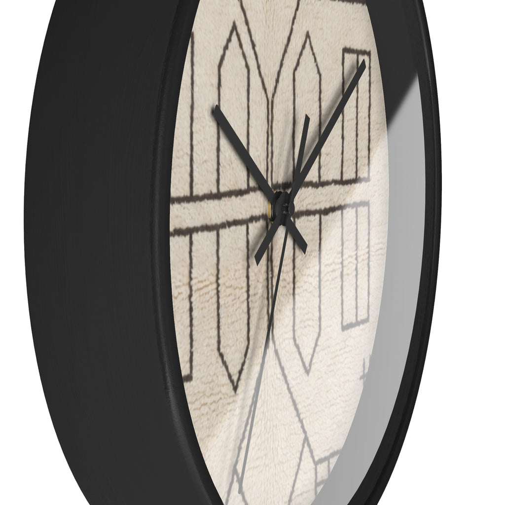 Geometric Line Moroccan Pattern Wall Clock | Neutral Modern Home Decor