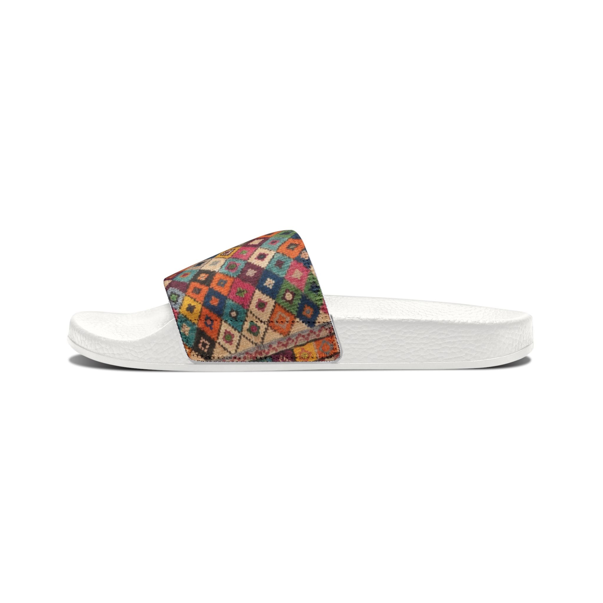 Colorful Kilim Diamond Pattern Slide Sandals | Women's Removable-Strap Sandals