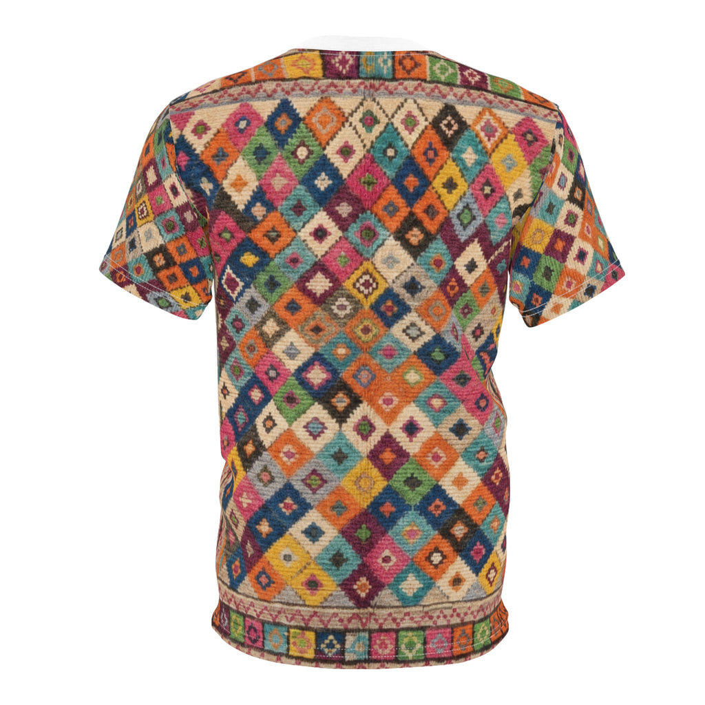 Colorful Diamond Kilim Pattern Tee | All-Over Print Shirt