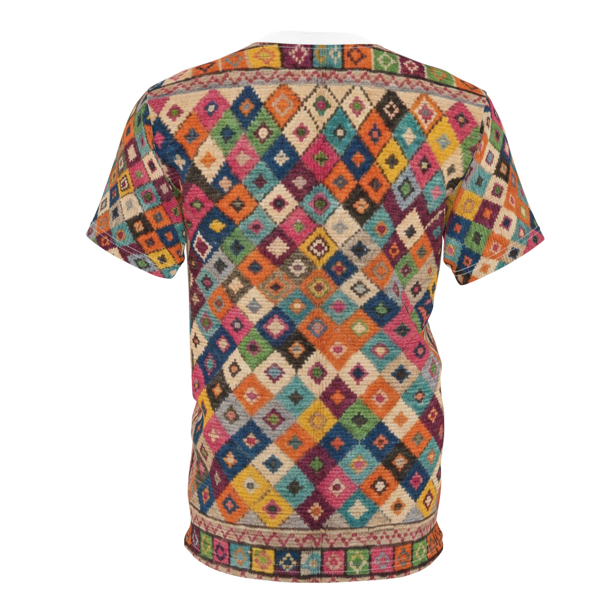 Colorful Diamond Kilim Pattern Tee | All-Over Print Shirt