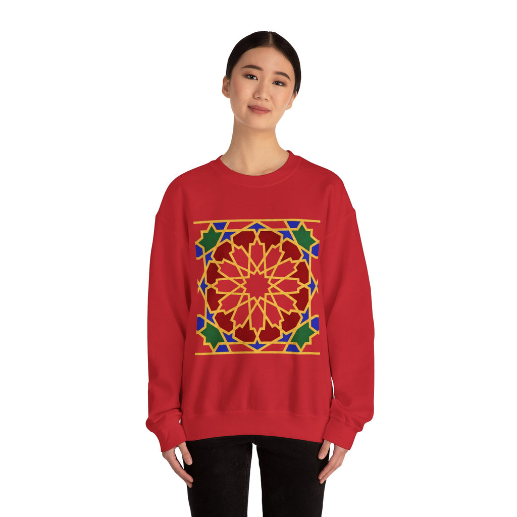 Geometric Moorish Tile Sweatshirt | Moroccan Mosaic Pattern